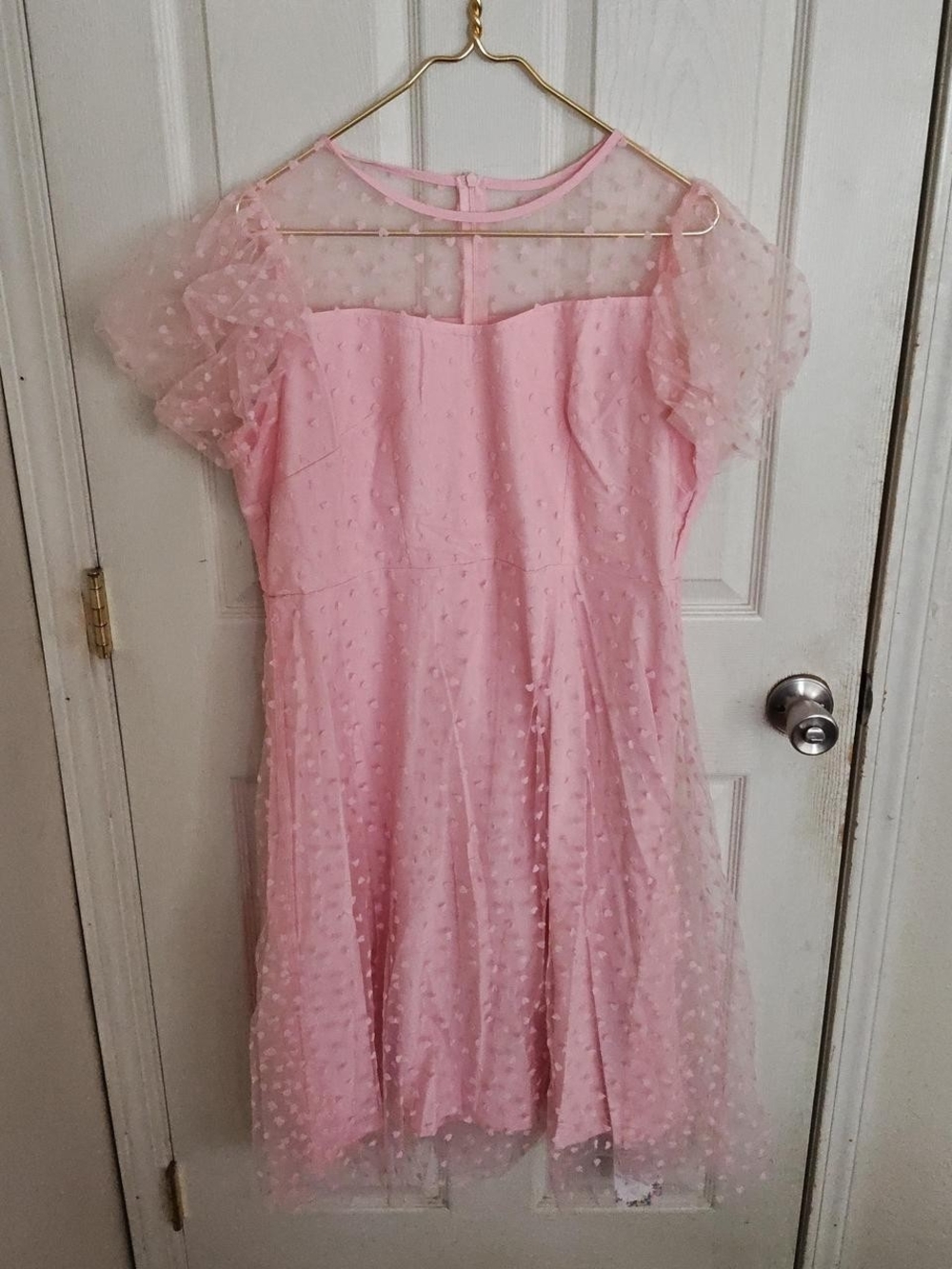 Ibtom Castle Retro 50s Heart Patterned Pink Dress - Picture 3 of 5